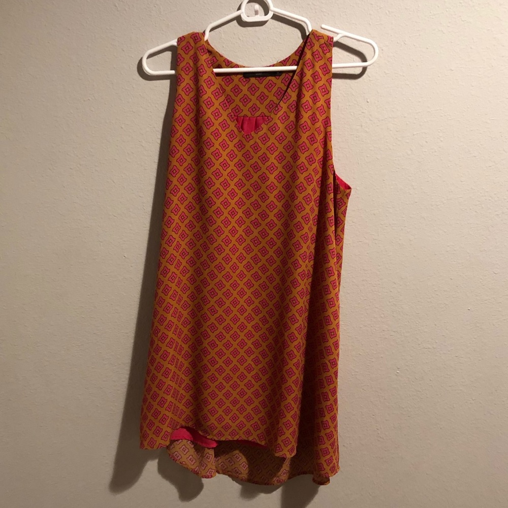 Rust & pink layered tank tunic. Like new